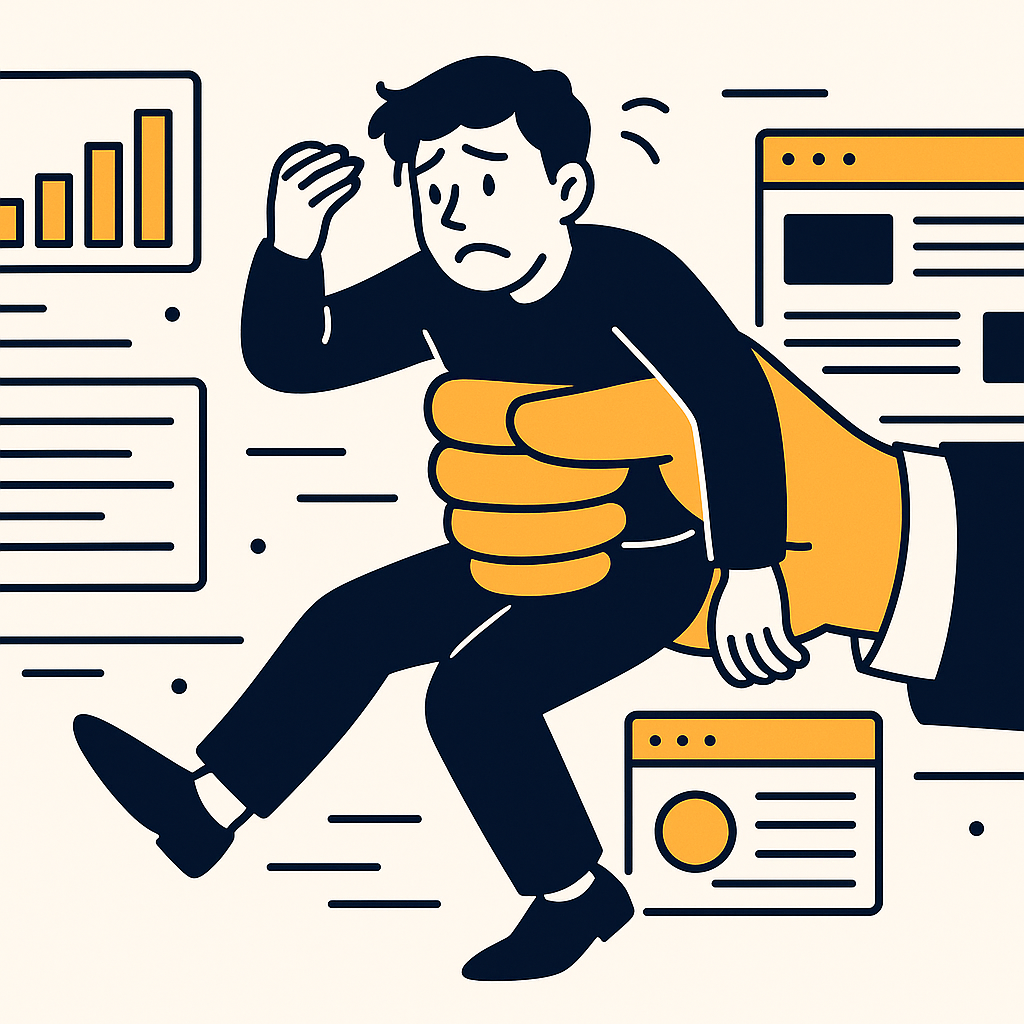 外部委託に悩むイラスト